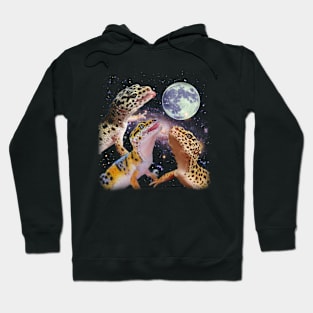 Gecko Grace MOON Art Celebrating the Elegance of Leopard Geckos Hoodie